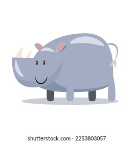 rhinoceros cartoon character vector illustration