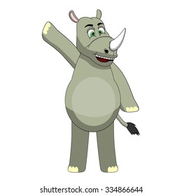 Rhinoceros Cartoon Vector Illustration