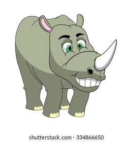 Rhinoceros Cartoon Vector Illustration
