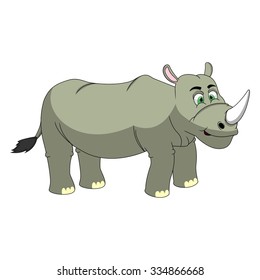 Rhinoceros Cartoon Vector Illustration