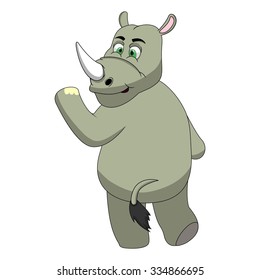 Rhinoceros Cartoon Vector Illustration