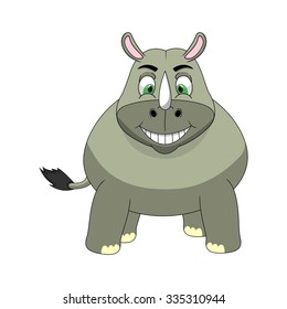 Rhinoceros Cartoon Vector Illustration