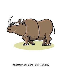 Rhinoceros cartoon vector illustration isolated on a white background.