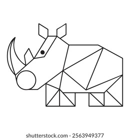 Rhinoceros Coloring Page Colored Illustration
