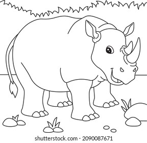 Rhinoceros Coloring Page for Kids