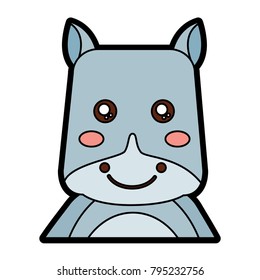 rhinoceros cute animal icon image 