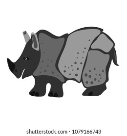 rhinoceros drawn by hand,translated into vector image. chromatic tones.