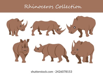 Rhinoceros. Educational game for children. Vector illustration.