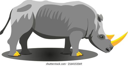 Rhinoceros endangered species vector art