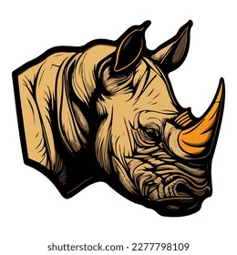 Rhinoceros Flat Icon Isolated On White Background