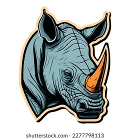 Rhinoceros Flat Icon Isolated On White Background