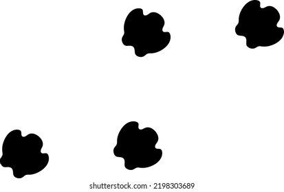 Rhinoceros footprints isolated vector illustration.