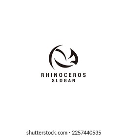 Rhinoceros geometric polygonal logo vector icon design template