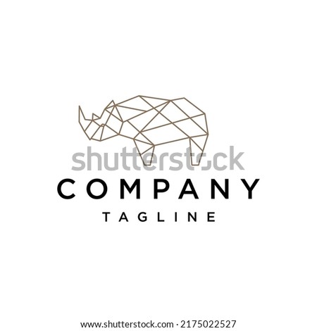 Rhinoceros geometric polygonal logo vector icon design template