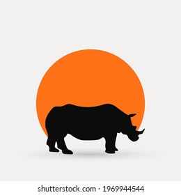 Rhinoceros Graphic Trendy Logo Design.