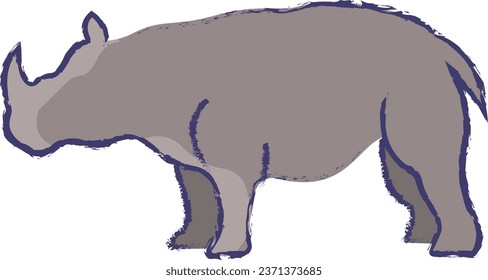 Rhinoceros hand drawn vector illustration