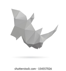 Rhinoceros head abstract isolated on a white backgrounds, vector illustration 