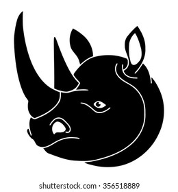 Rhinoceros Head in Black
