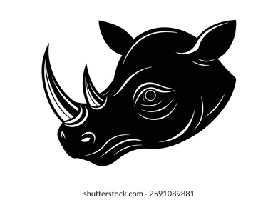 rhinoceros head clipart vector illustration