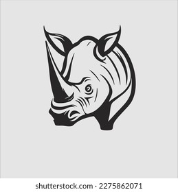 Rhinoceros head design vector on white background. Wild animal. Easy to edit layered vector illustration.