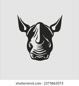 Rhinoceros head design vector on white background. Wild animal. Easy to edit layered vector illustration.