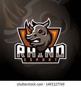 Rhinoceros head gaming logo esport