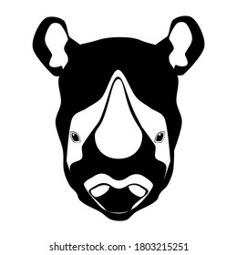 icono de cabeza de rinoceronte. logotipo de cabeza rinoceronte sobre fondo blanco. Animales salvajes