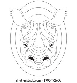 rhinoceros head logo animal vector rhino illustration