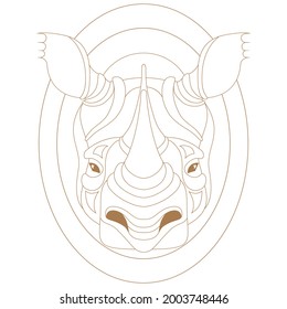 rhinoceros head logo animal vector rhino illustration