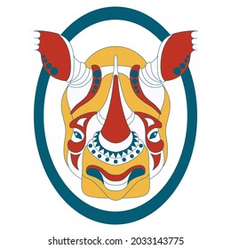 rhinoceros head logo animal vector rhino illustration