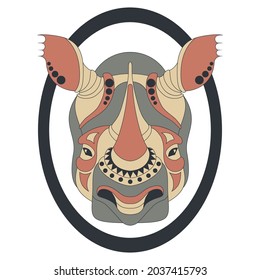 rhinoceros head logo animal vector rhino illustration