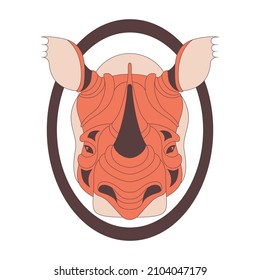 rhinoceros head logo animal. vector rhino head illustration