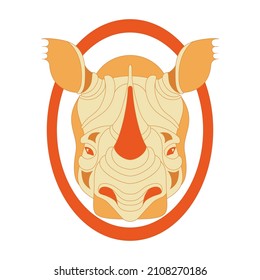 rhinoceros head logo animal. vector rhino head illustration