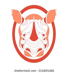 rhinoceros head logo animal. vector rhino head illustration