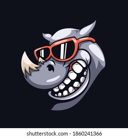 Rhinoceros head mascot illustration vector