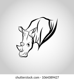 Rhinoceros head vector, illustration