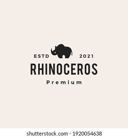 rhinoceros hipster vintage logo vector icon illustration