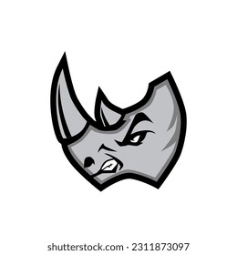RHINOCEROS HORN HEAD VECTOR ILLUSTRATION