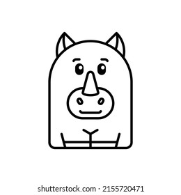 Rhinoceros-Symbol. Symboldesign. Vorlagenelemente. Flachstil
