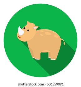Rhinoceros icon in flat style isolated on white background. Animals symbol vector illustration.