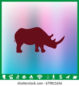 rhinoceros icon. flat vector