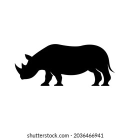 rhinoceros icon illustration in flat style