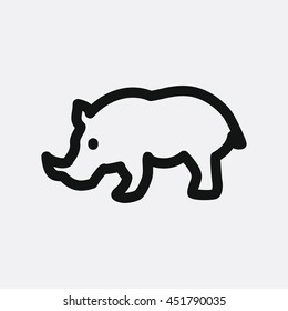 Rhinoceros icon illustration isolated vector sign symbol
