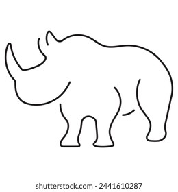rhinoceros icon isolated on white background, vector illustration.