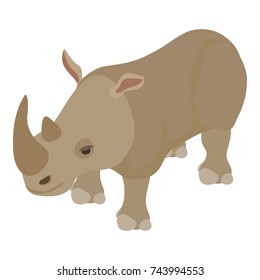 Rhinoceros icon. Isometric illustration of rhinoceros vector icon for web