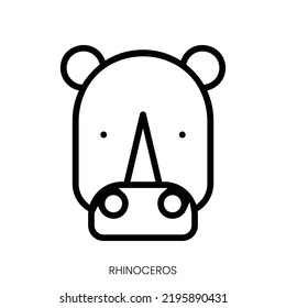 rhinoceros icon. Line Art Style Design Isolated On White Background