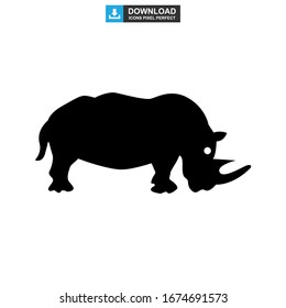 rhinoceros icon or logo isolated sign symbol vector illustration - high quality black style vector icons
