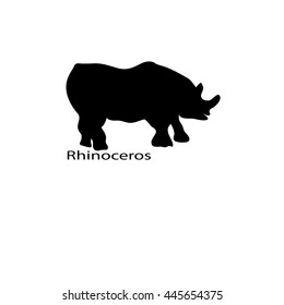 Rhinoceros icon. Simple black vector symbol. Logo for web. Image for business.