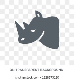 Rhinoceros icon. Trendy flat vector Rhinoceros icon on transparent background from animals collection. 