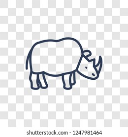 Rhinoceros icon. Trendy linear Rhinoceros logo concept on transparent background from animals  collection